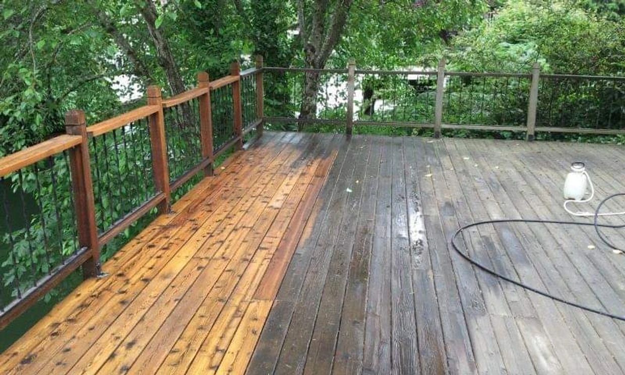power washed deck