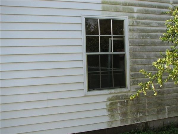 Power washed siding