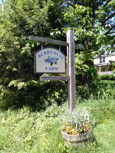 Berry Best Farm Sign on Center Road, Lebanon, Maine.