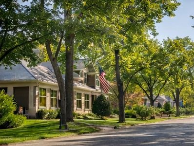 Beautiful custom home in Prescott, Arizona featuring tall pine trees and mountain surroundings, show