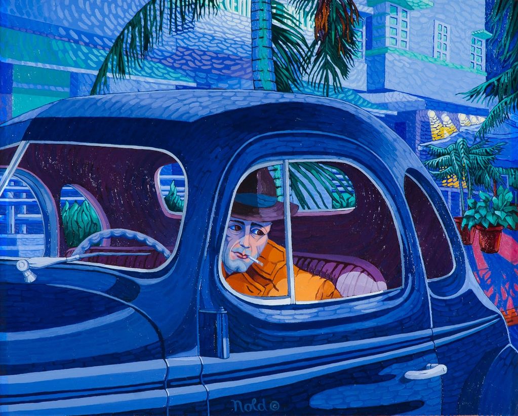 South Beach oil painting by Fred Nold 