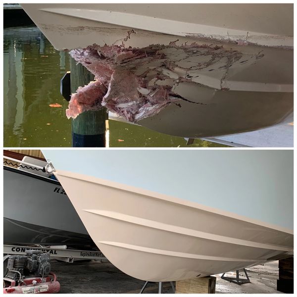 Fiberglass Gelcoat repair boat marine Grady white 