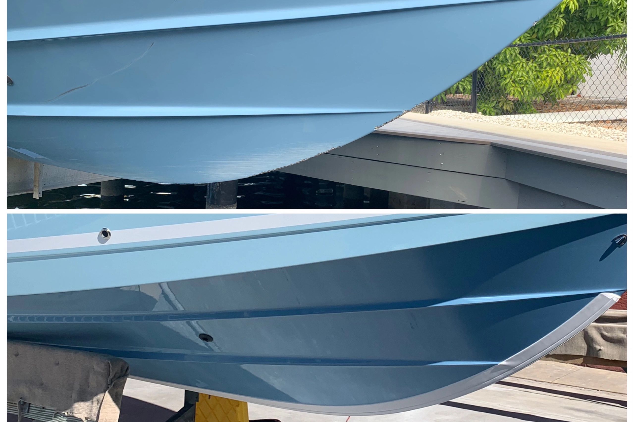 Keel guard install boat repair 