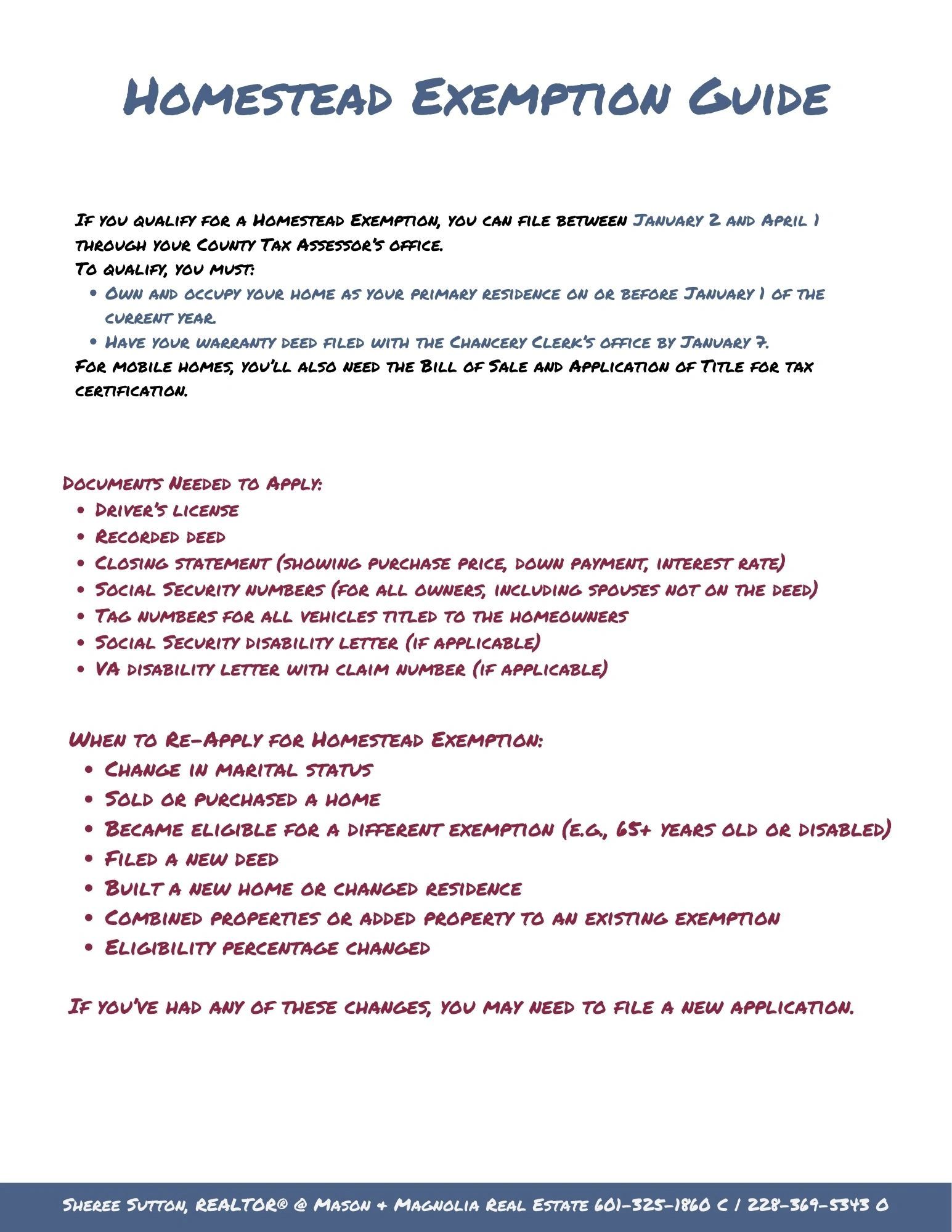 Homestead Exemption Guide