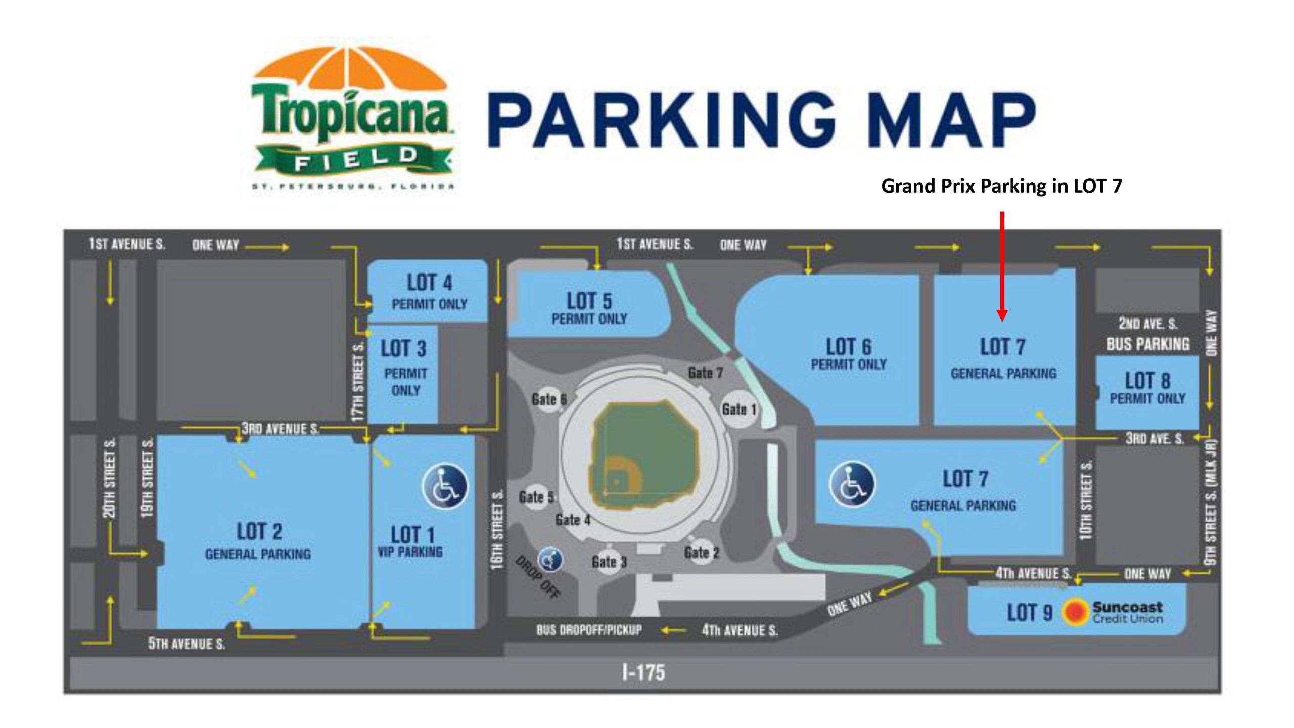 Tropicana Field Parking Map Trop Parking Map