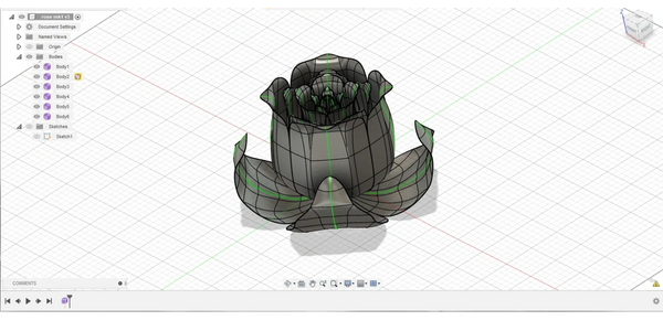 A 3D model rose on fusion 360