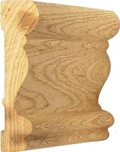 Detailed wooden molding with curved design.