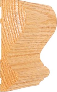 Close-up of wooden molding with a natural grain finish.