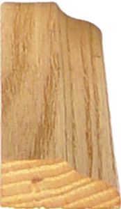 Close-up of a wooden furniture leg with a natural finish.
