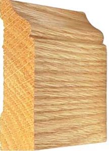 Close-up of a wooden molding with a curved profile.