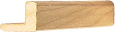 Wooden L-shaped molding piece with a natural finish.