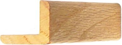 Wooden right-angle corner molding piece.