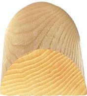 Close-up of two wooden dowels with distinct grain patterns.