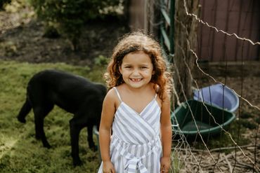 kids having fun on farm photoshoot