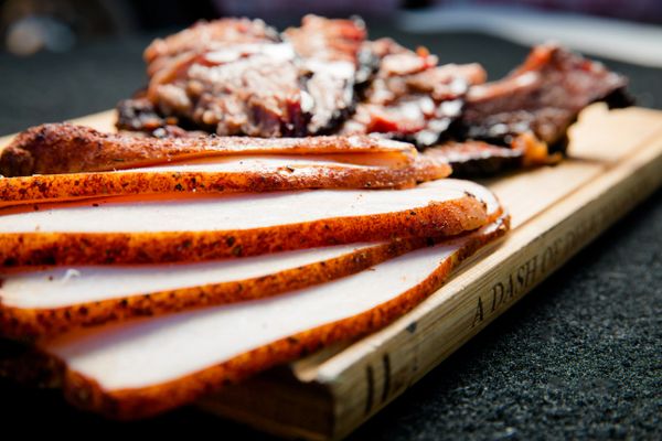 picture of potato slices on a wooden board 