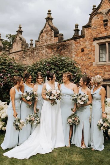 A Large bridal party makeup at Dorfold Hall for bride and bridesmaids