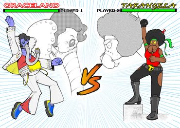 Fight screen!  Graceland vs. Tarangela (ZCO original characters)