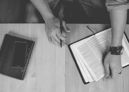 men studying bible