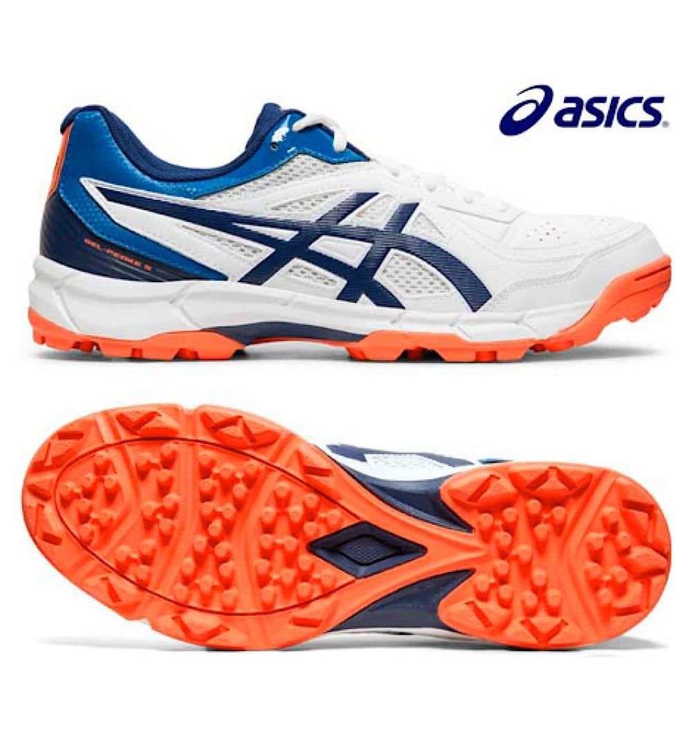 Asics Gel Peake 5 Cricket shoes - White/blue/orange