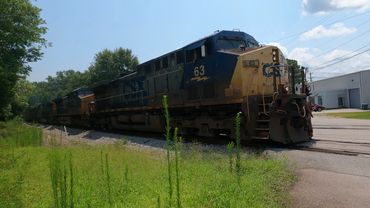 CSXT 63 leads a coal train through Devine Junction in Columbia, SC in mid-2022.
