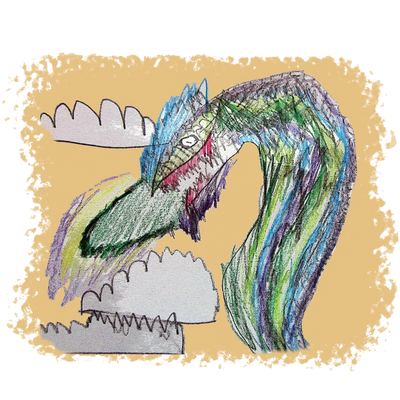 Fiery dragon bedtime story illustration