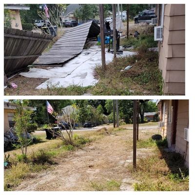 This was a property cleanout job in Lakeland, the fence had to be removed and hauled away.