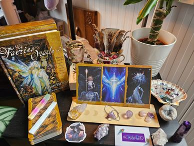 The stunning beautiful Fairies Orcale deck amd 3 card draw. All crystals available in the shop.