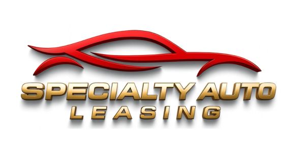 Logo of Specialty Auto Leasing in gold and red.