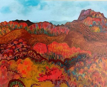 Maralana ridges, Flinders ranges
2019
60x90cm
acrylic on canvas