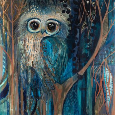 THE WATCHER- BLUE OWLET
2020
90X90CM