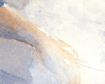 Watercolor painting of an arm and hand.