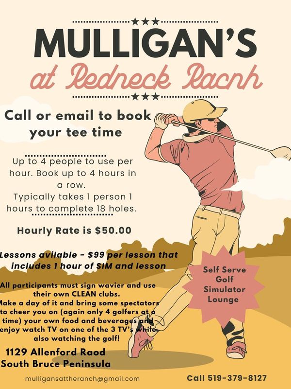 Swing into Fun at Mulligans Golf Simulator – Only at Redneck Ranch!

Looking for a one-of-a-kind way