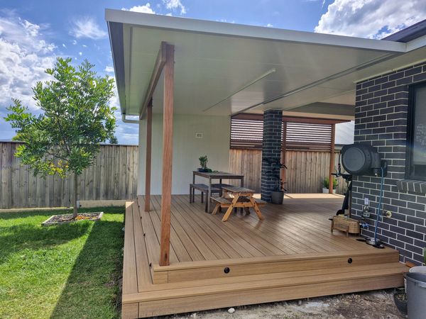 Outdoor entertaining area, deck extension in Lake Macquarie