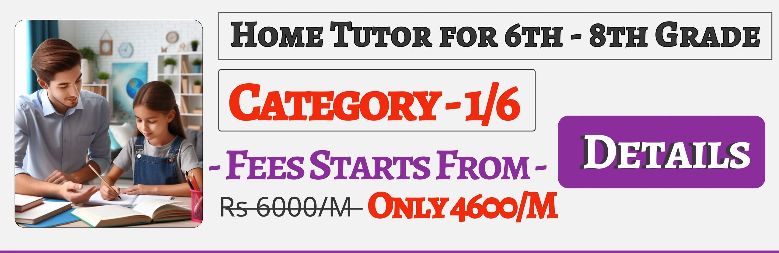 Book Best Home Tuition Tutors For 6th 7th & 8th In Jaipur Fees Only 4600/M