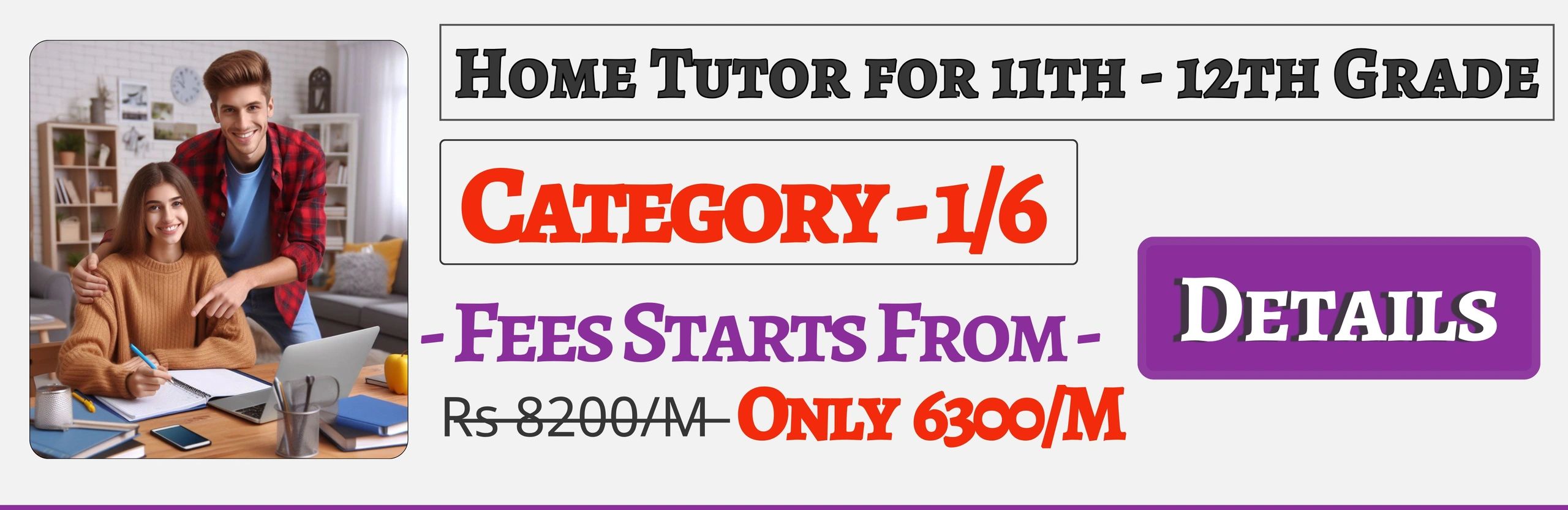 Book Best Home Tuition Tutors For 11th & 12th In Jaipur , Fees Only 6300/M