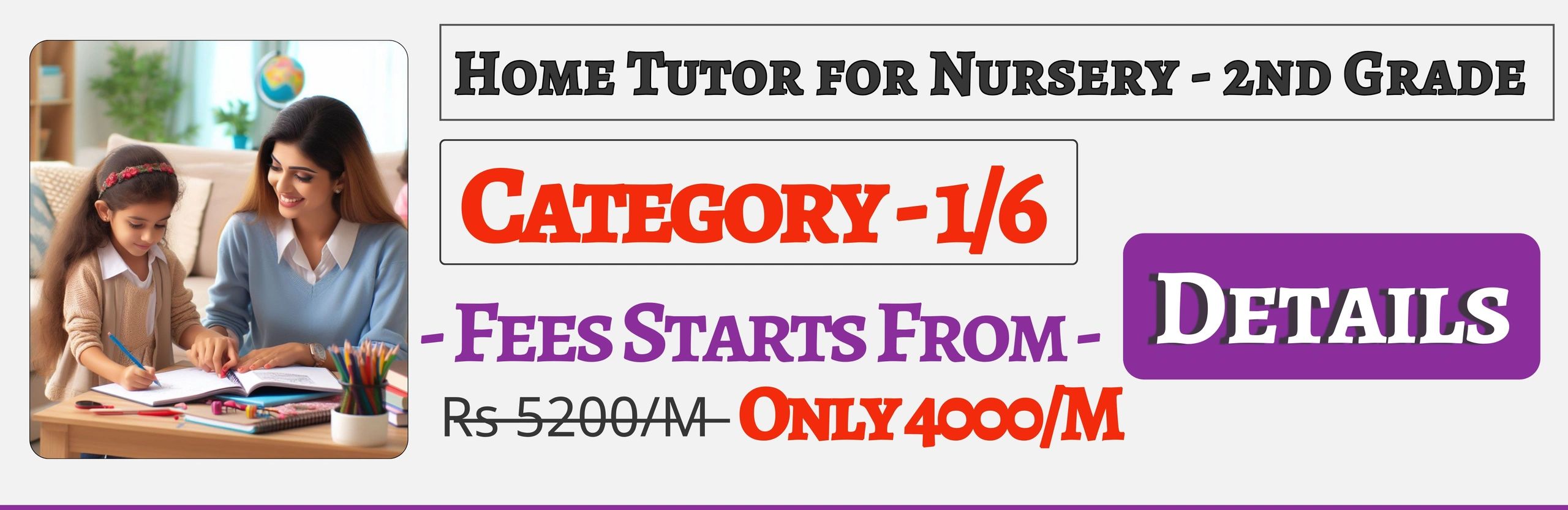 Book Best Home Tuition Tutors For Nursery , Prep , Kg , 1st & 2nd In Jaipur Fees Only 4000/M