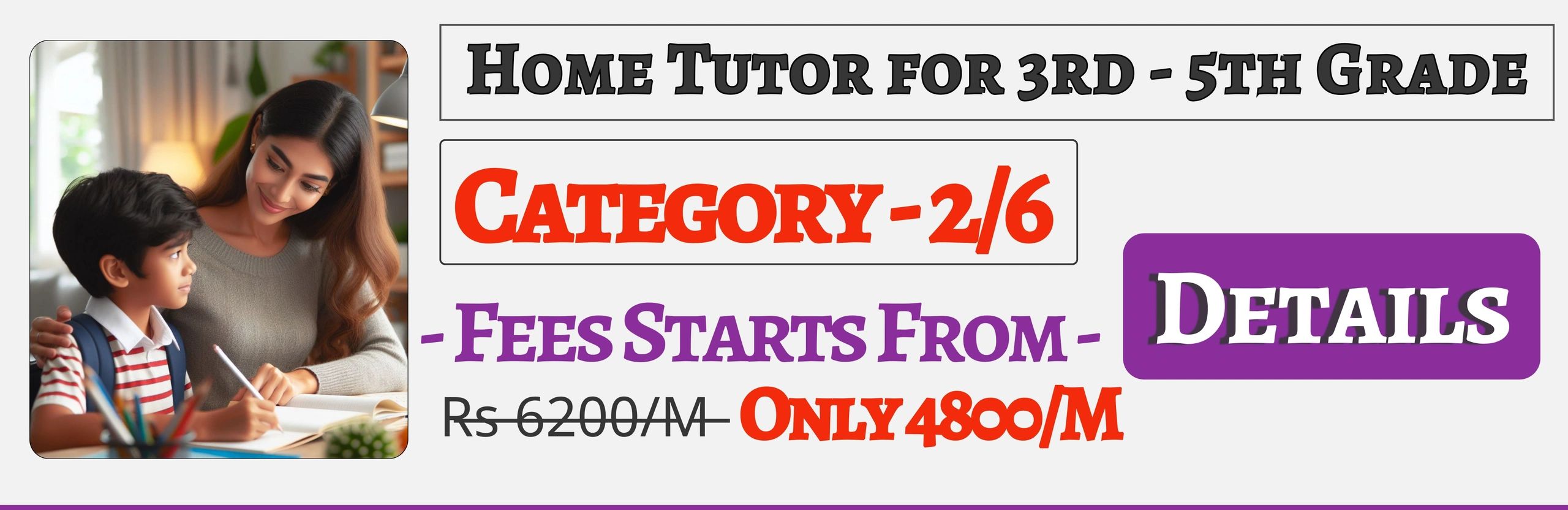 Book Best Home Tuition Tutors For 3rd , 4th & 5th In Jaipur , Fees Only 4800/M