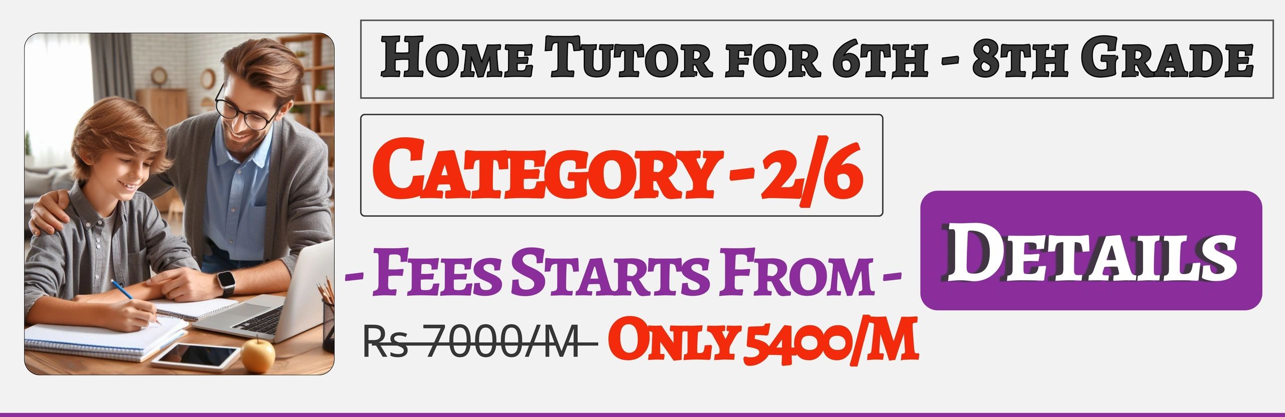 Book Best Home Tuition Tutors For 6th 7th & 8th In Jaipur Fees Only 5400/M