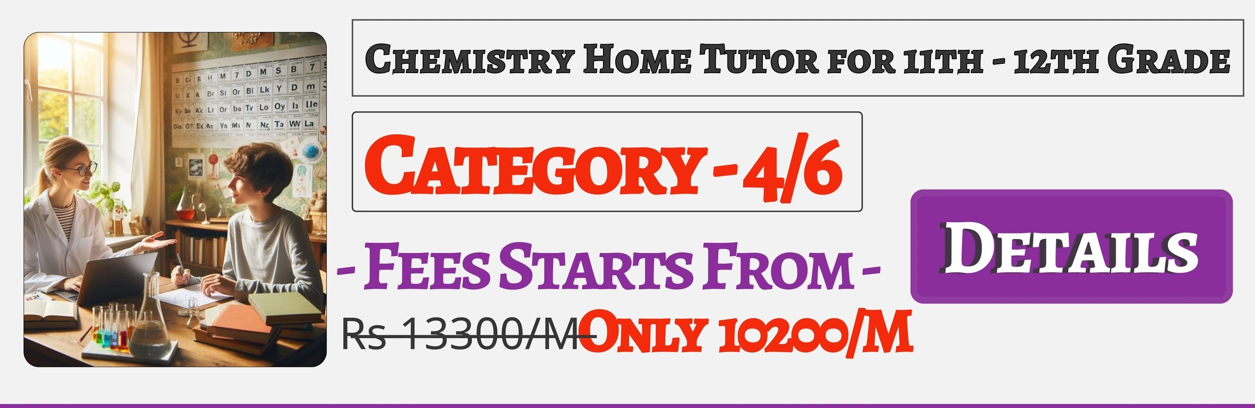 Book Best Nearby Chemistry Home Tuition Tutors For 11th & 12th In Jaipur , Fees Only 10200/M