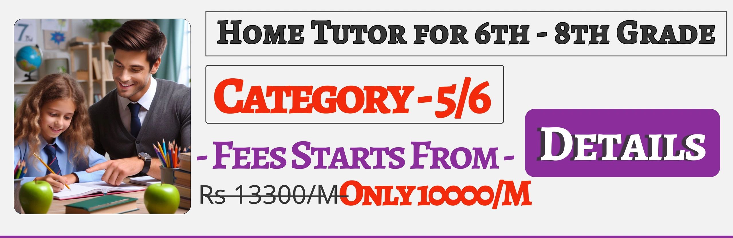 Book Best Home Tuition Tutors For 6th 7th & 8th In Jaipur Fees Only 10000/M