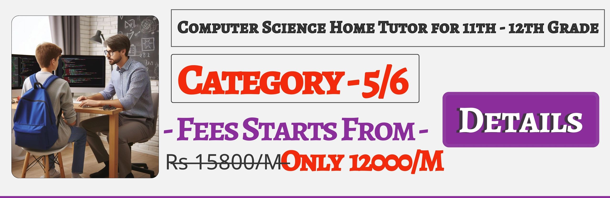Book Best Nearby Computer Science Home Tuition Tutors For 11th & 12th In Jaipur , Fees Only 12000/M