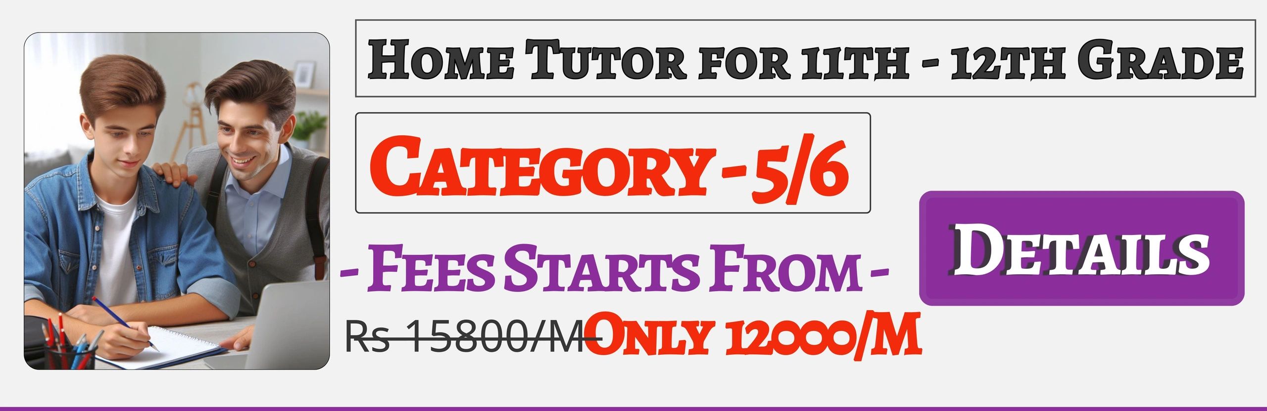 Book Best Home Tuition Tutors For 11th & 12th In Jaipur , Fees Only 12000/M