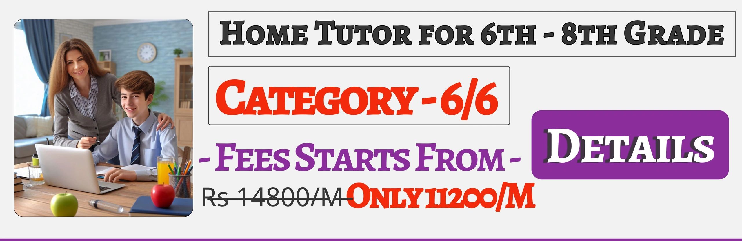 Book Best Home Tuition Tutors For 6th 7th & 8th In Jaipur Fees Only 11200/M