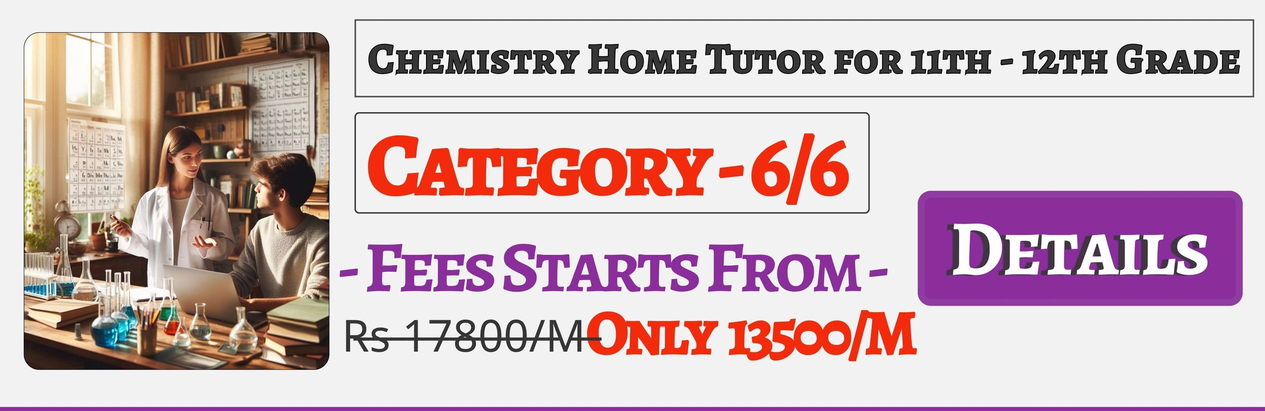 Book Best Nearby Chemistry Home Tuition Tutors For 11th & 12th In Jaipur , Fees Only 13500/M