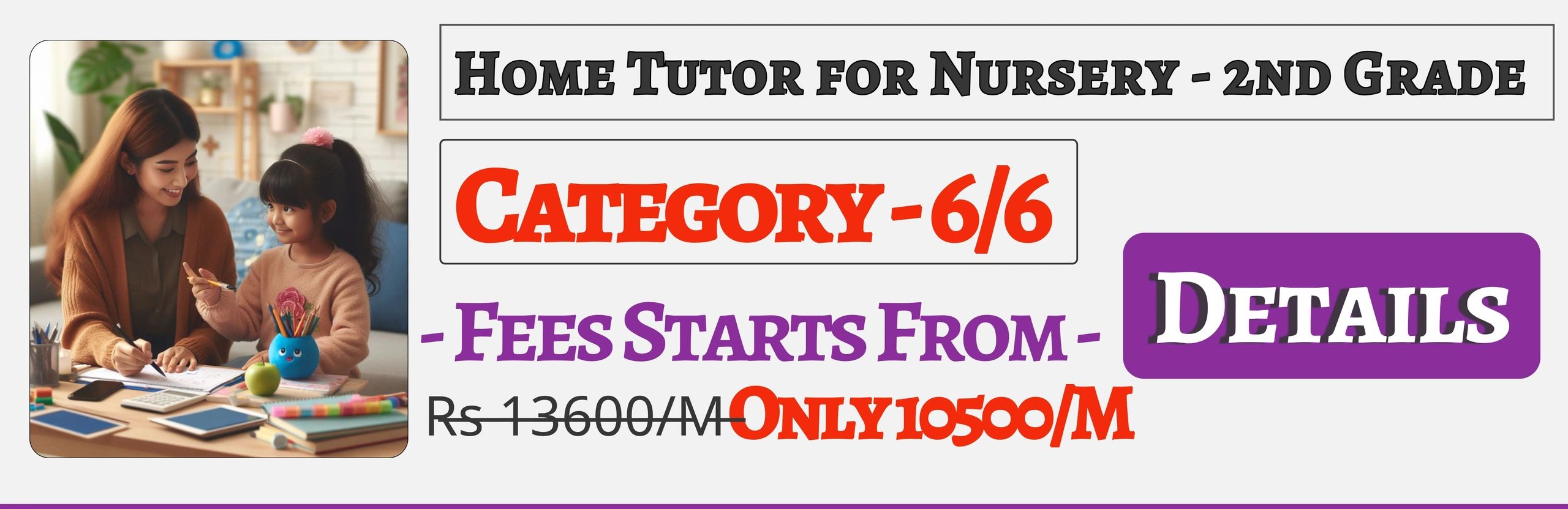 Book Best Home Tuition Tutors For Nursery , Prep , Kg , 1st & 2nd In Jaipur Fees Only 10500/M