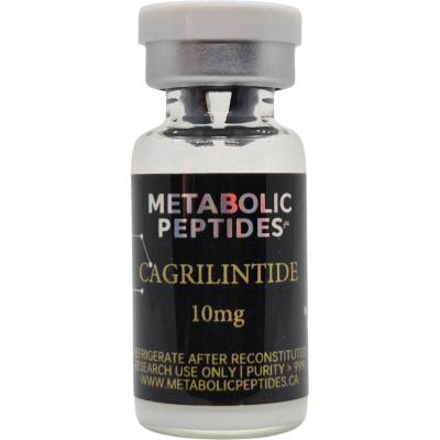 Vial of Cagrilintide 10mg from Metabolic Peptides.