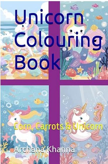 Unicorn Colouring Book for Children
Beautiful Images of Unicorn with rainbow, Clouds
Corns, Snowman,