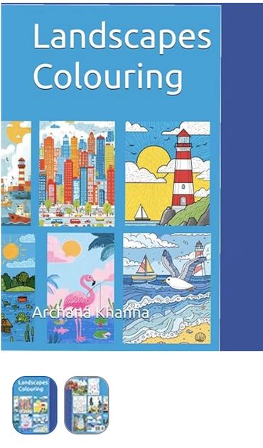 Landscapes Colouring Mountain Peaks, Sunshines, Trees, Sea Beaches, Birds, Snow Peaks, City Scapes, 