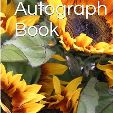 Autograph book with sunflower cover.