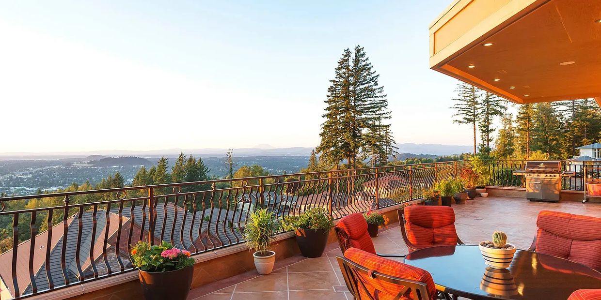 The outside deck of one of the homes built and designed by us.